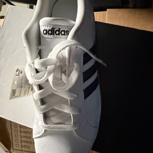 Adidas Classic White Shoes with Black Accents